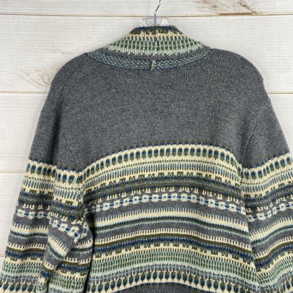 Christopher & Banks Open Cardigan Sweater Womens XL Gray Stripe Long Cozy Soft - Picture 9 of 9